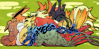 Colorful birds stack green surface - a green surface free wallpaper