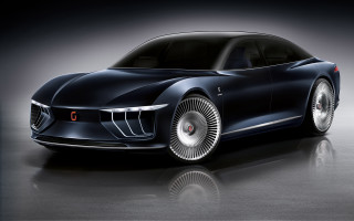 Futuristic car large front wheel - the rear free wallpaper