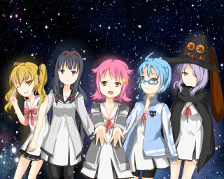 Anime girls galaxy background stars - a galaxy background free wallpaper