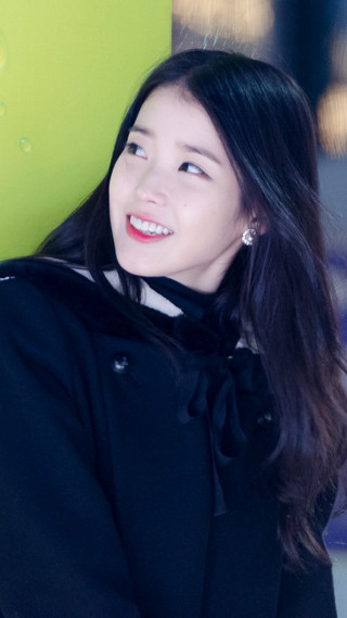 Woman longhair blackcoat smiling greenbackground - neodada free wallpaper for mobile