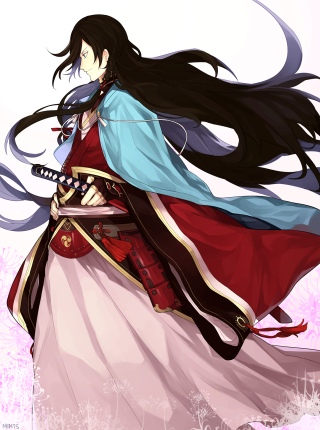 Woman long dress sword flowing - flowing hair free wallpaper for mobile