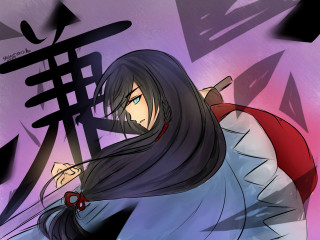 Woman long hair sword in 5 - long hair and a sword free wallpaper