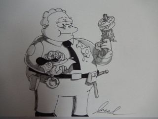 Cartoon character gun cupcake police - concept design art free wallpaper