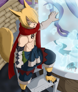 Fox boy anime furry portrait - his head free wallpaper for tablet