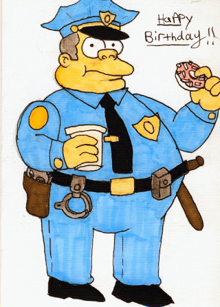 Police officer donut coffee happy - stanley artgermm free wallpaper