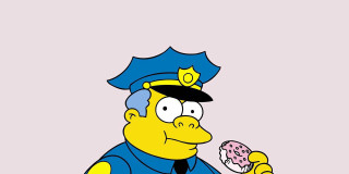 Cartoon character holding donuts police - a donut free wallpaper