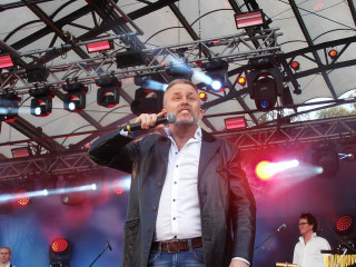 Man stage microphone singing performance 3 - kitsch movement free wallpaper