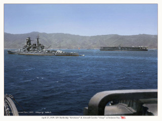 Large ship ocean background mountains - elbridge ayer burbank free wallpaper