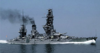 Battleship floating water smoke stacks 2 - stack free wallpaper