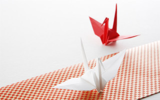 Red origami crane white origami - free bird wallpaper for desktop