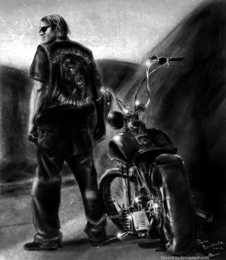 Man motorcycle skull biker jacket - free motorcycles wallpaper for tablet