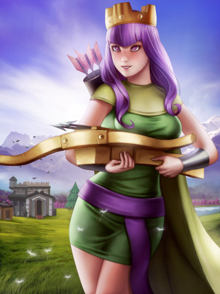 Woman green dress sword crown - free sci-fi wallpaper for mobile