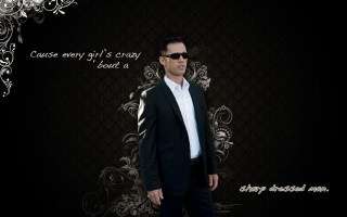 Man suit sunglasses floral quote - eric dinyer free wallpaper