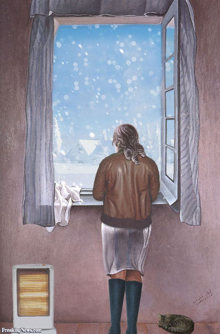 Woman looking out window cat - a cat free wallpaper for mobile