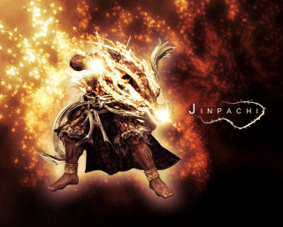 Person costume fire head arms - a fireball in the background free wallpaper