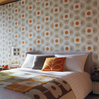 Bed white orange comforter pillows - op art free wallpaper for tablet