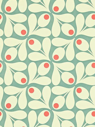 Red dots green background white - a pattern free wallpaper for mobile