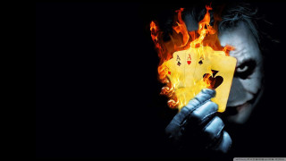 Joker burning ace playing card - burning free wallpaper