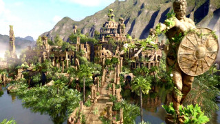 Fantasy land giant clock statue - carel willink free wallpaper