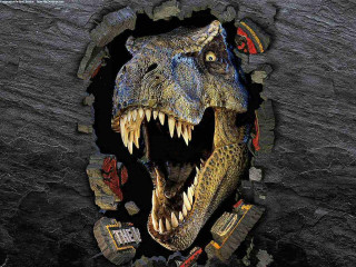 Dinosaur mouth teeth hole building - a dinosaur free wallpaper