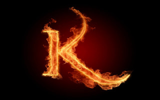 Fire flames letter k black 3 - fire free wallpaper
