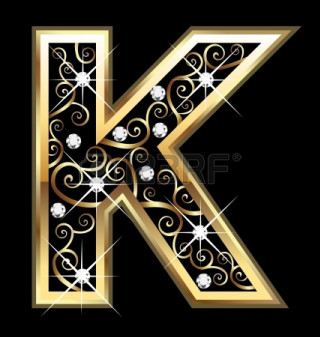 Gold letter k diamonds black - a stock photo free wallpaper for tablet