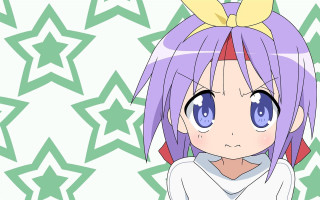 Anime girl purple hair starry - angry free wallpaper for desktop