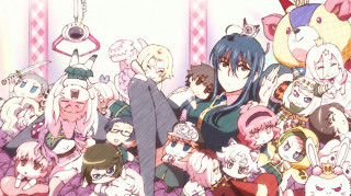 Anime group pink room characters - floor free wallpaper for desktop