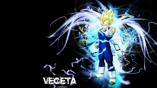 Anime super saiyan blonde electricity - blue background free wallpaper