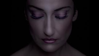 Woman purple makeup eyelashes closed - elke vogelsang free wallpaper for desktop