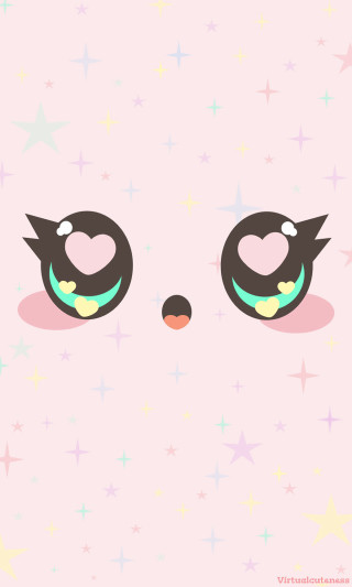 Cat face heart nose stars - a cats face free wallpaper