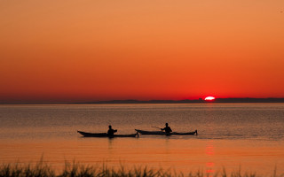 People boat water sunset dawn - free sunset wallpaper