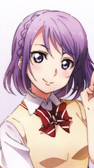 Girl purple hair bow tie 3 - her face free wallpaper for mobile