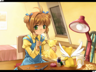 Alice girl teddy lamp anime - a girl sitting free wallpaper for desktop