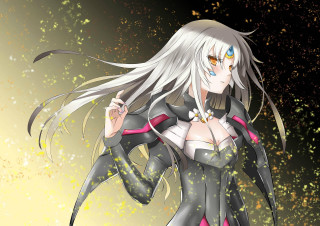 White hair black outfit red - collar free wallpaper