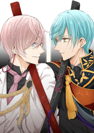 Anime blue hair pink hair - vivid free wallpaper for mobile