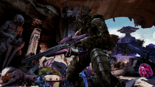 Cave man giant sword ruins - synchromism free wallpaper