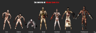 Zombies different poses sizes variety - real free wallpaper