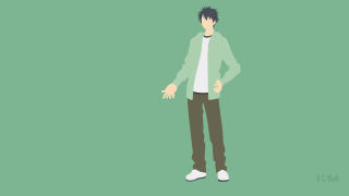 Man standing green background hands - animation free wallpaper