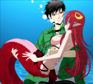 Man woman hugging underwater fish - a fish free wallpaper for tablet