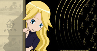 Blonde girl leaning wall stars - a blonde free wallpaper