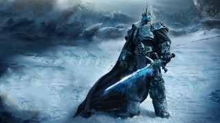 Man armor sword snowy landscape 5 - a sword in a snowy landscape free wallpaper