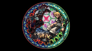 Stained glass woman dragon circle - stained free wallpaper