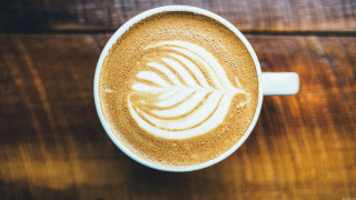 Coffee leaf table wooden background - a leaf free wallpaper for desktop