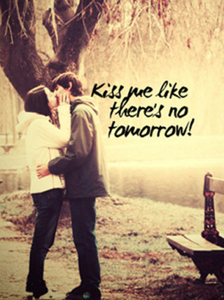 Couple kissing bench tree quote - the back free wallpaper for mobile