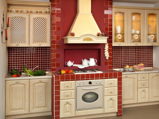 Kitchen stove modern interior warm - a stove free wallpaper