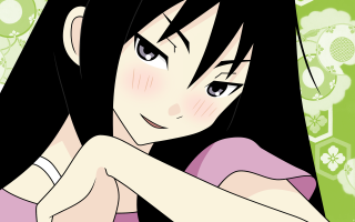 Girl black hair pink shirt 2 - a pink shirt free wallpaper