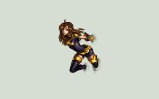 Woman flying black gold outfit - leg free wallpaper