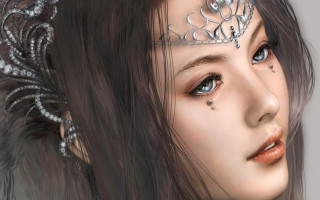 Woman tiara diamond headpiece digital - chen chun free wallpaper