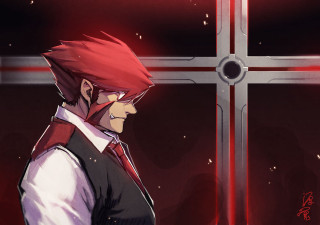 Red haired man cross red - a cross free wallpaper